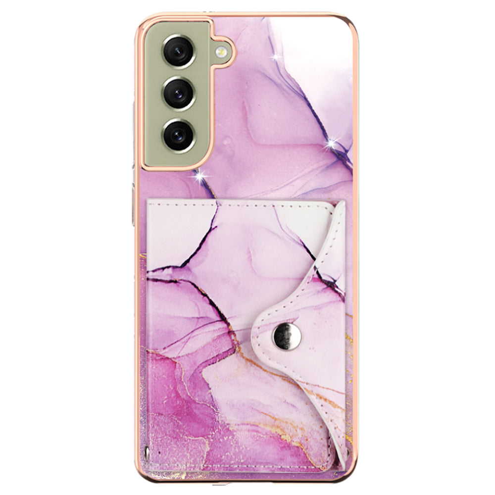 YB Leather Coating Series-9 for Samsung Galaxy S21 FE 5G Case IMD Pattern Card Holder Phone Back Cover YB Leather Coating Series-9 for Samsung Galaxy S21 FE 5G Case IMD Pattern Card Holder Phone Back Cover